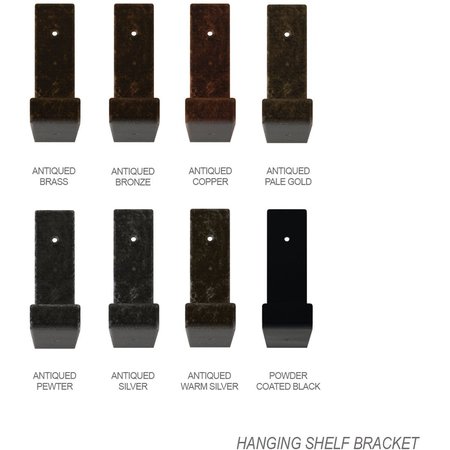 Ekena Millwork Steel Hanging Shelf Bracket, Powder Coated Black 2"W x 8"D x 6"H BKTM02X08X06HSPBL